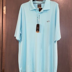 Greg Norman iced Aqua Blue Golf Shirt
